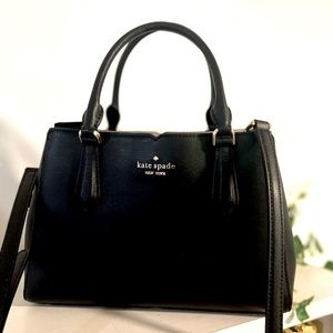 NWT KATE SPADE BLACK TIPPY TRIPLE COMPARTMENT SATCHEL NWT